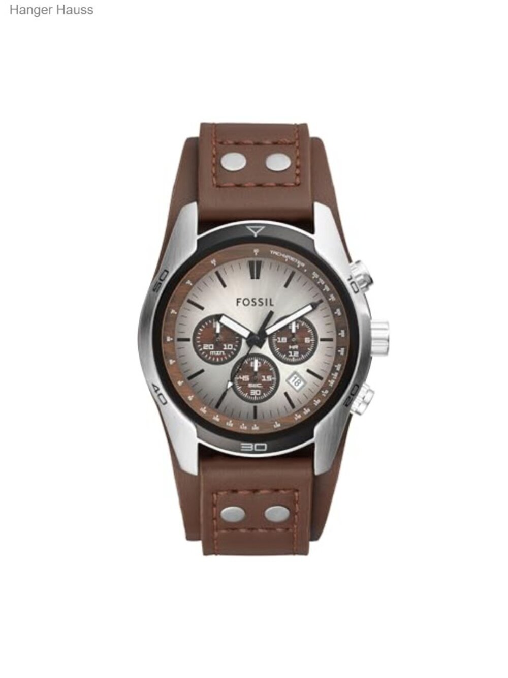 Quartz Chronograph Leather Watch for Men Water Resistant
